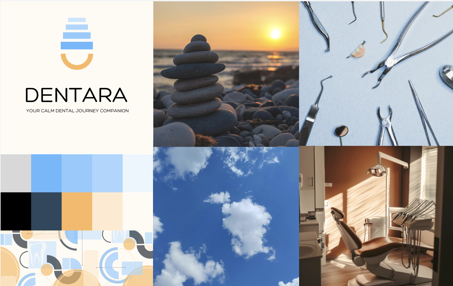 Dentara brand identity, colors, typography and UI kit