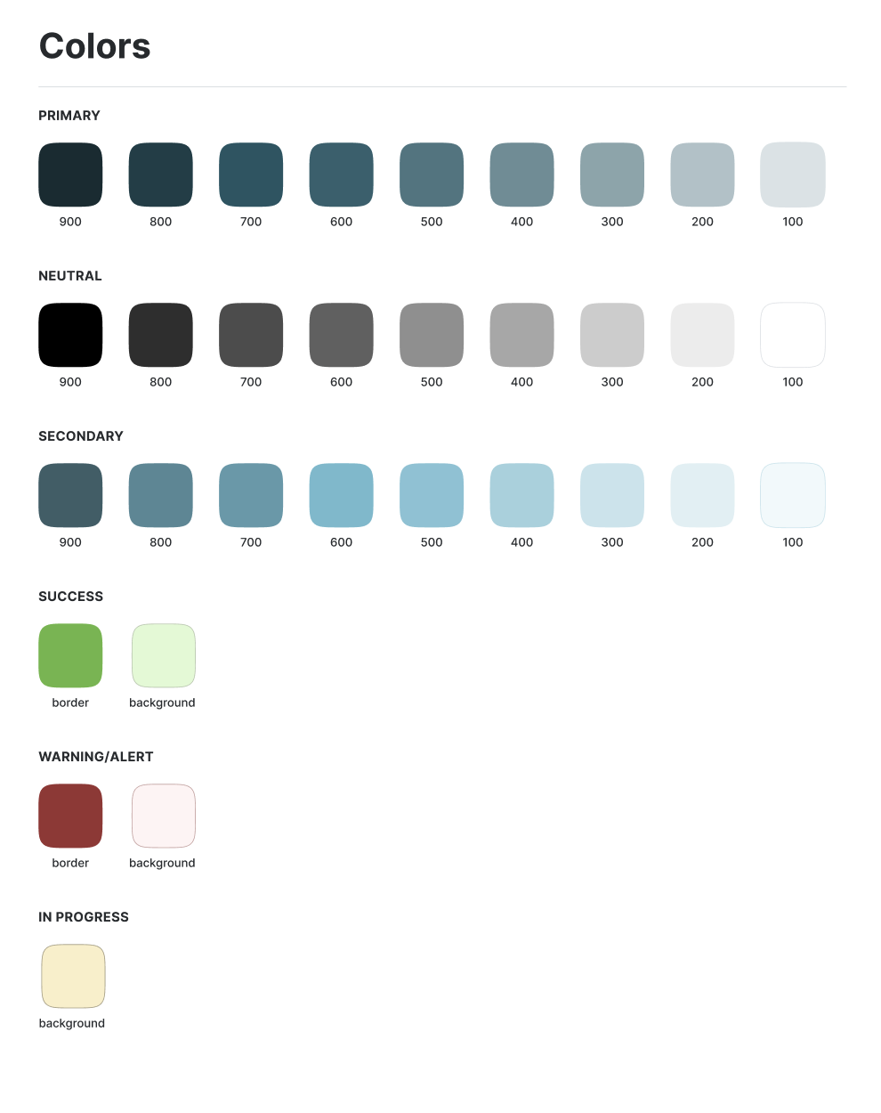 Vera Design System — full color palette