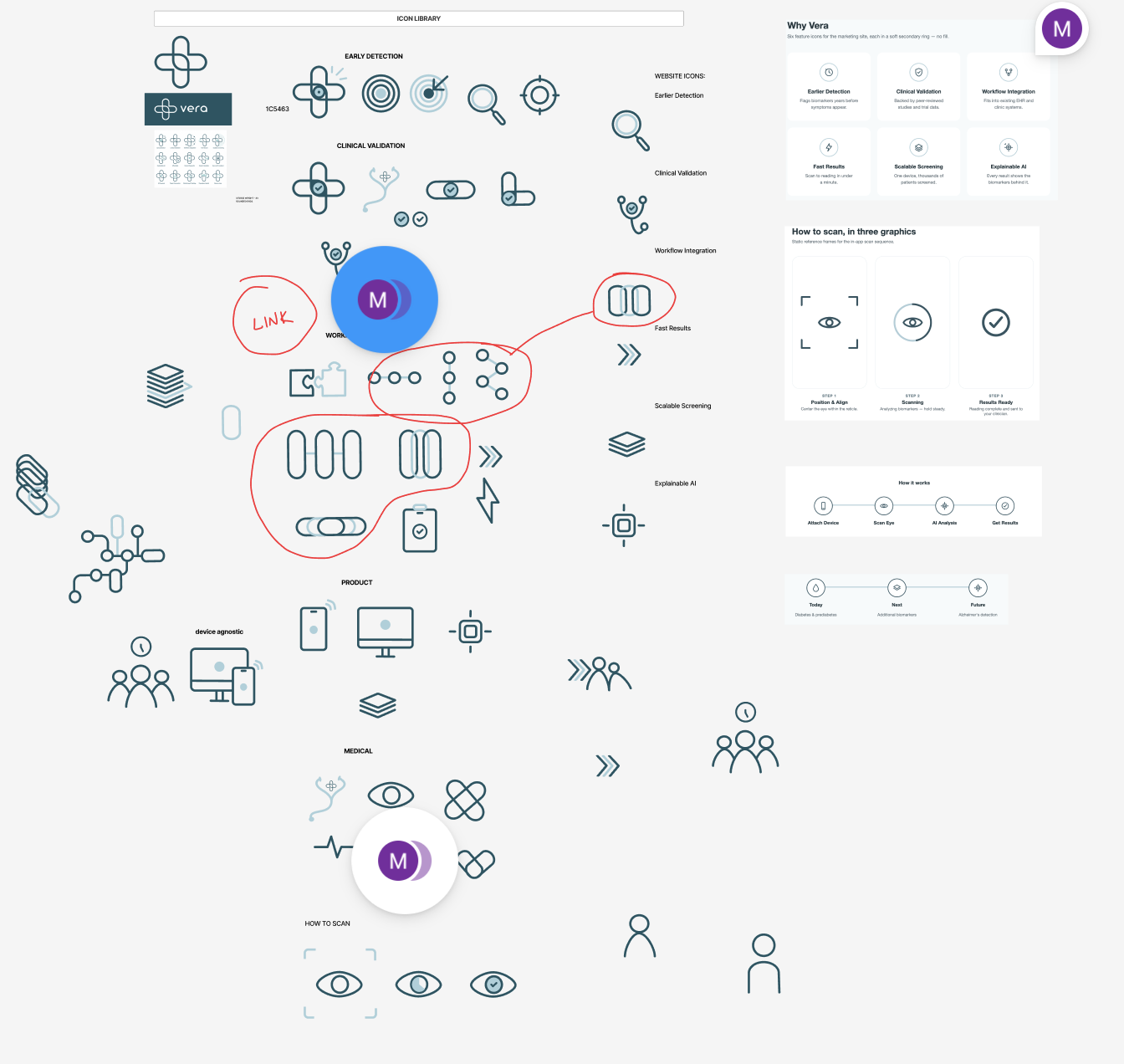 Vera — icon exploration and sketching process