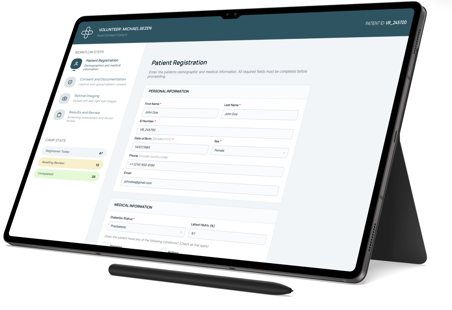 Vera Healthcare — app mockup