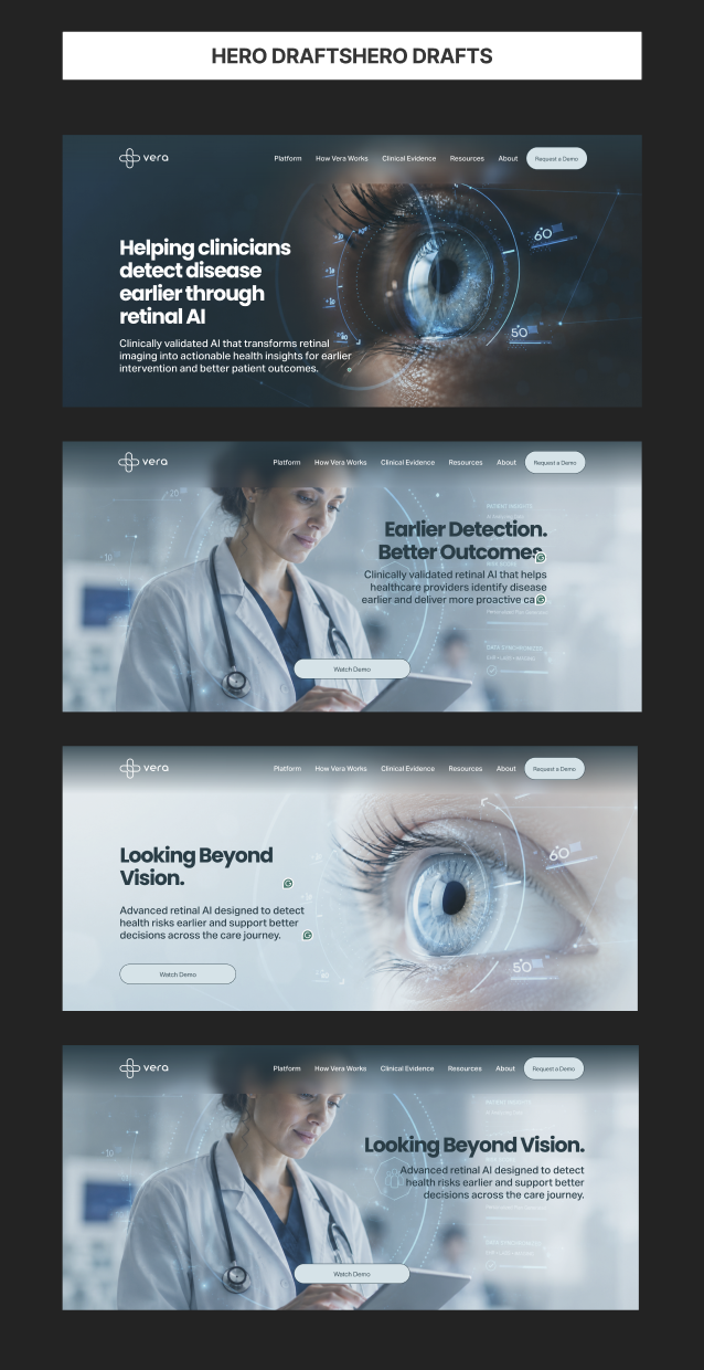 Vera — website hero explorations